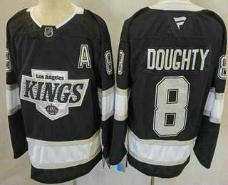 Men%27s Los Angeles Kings #8 Drew Doughty Black Alternate Authentic Jersey
